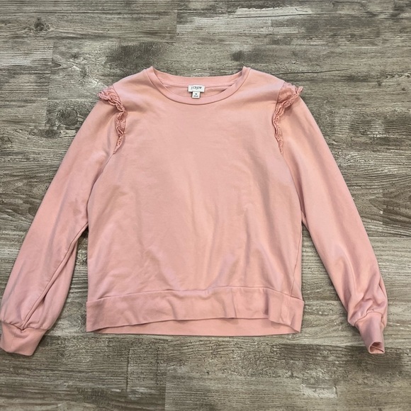 J crew blush lightweight sweater/crew neck with lace detail - Picture 6 of 6